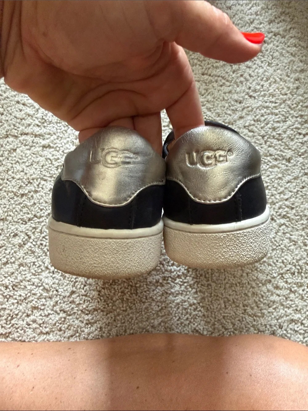 UGG Women's Slip-On Athletic Shoes - Black with White Sole